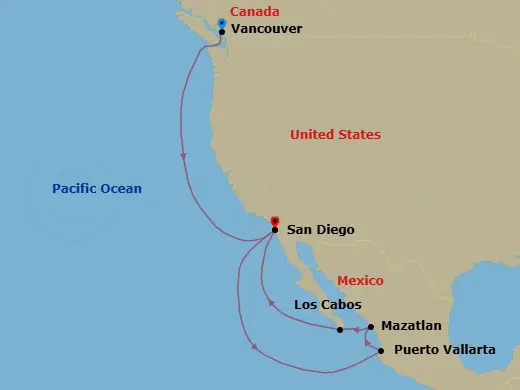 Itinerary schematic diagram