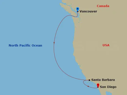 Itinerary schematic diagram