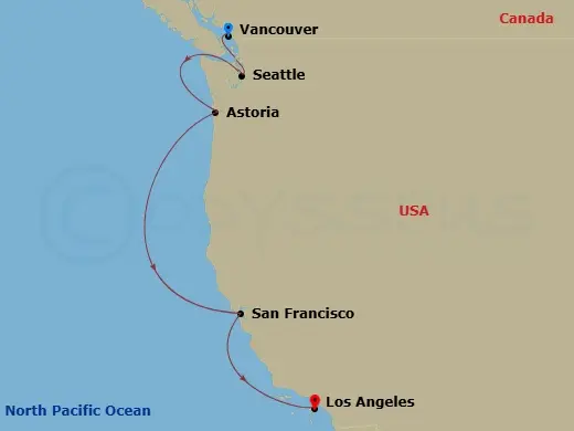 Itinerary schematic diagram