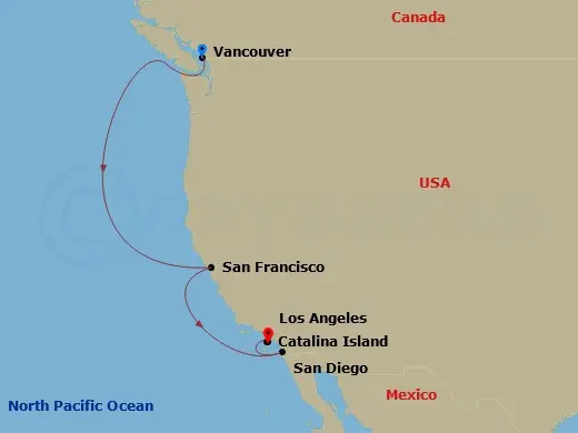 Itinerary schematic diagram