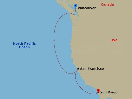 Itinerary schematic diagram