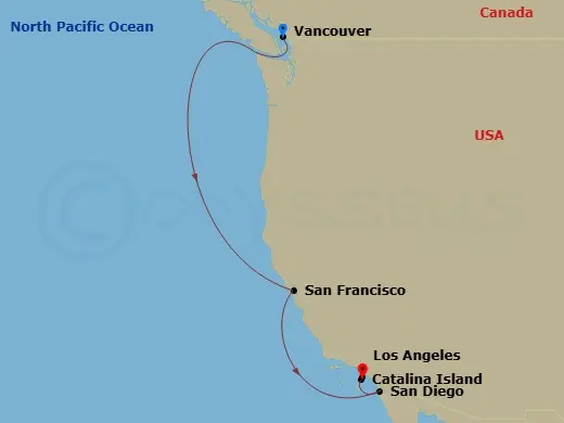 Itinerary schematic diagram
