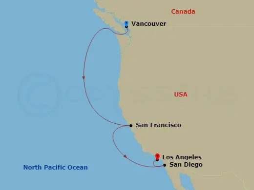Itinerary schematic diagram