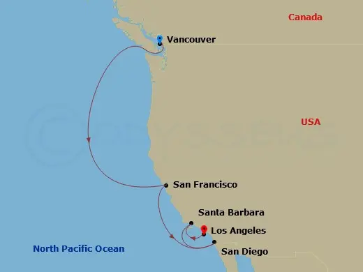 Itinerary schematic diagram