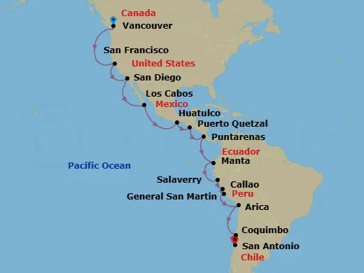 Itinerary schematic diagram