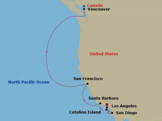Itinerary schematic diagram