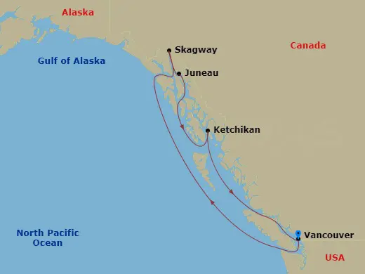 Itinerary schematic diagram