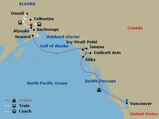 Itinerary schematic diagram