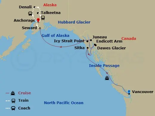 Itinerary schematic diagram