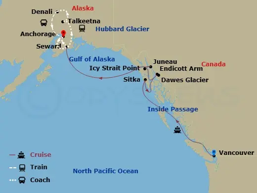 Itinerary schematic diagram
