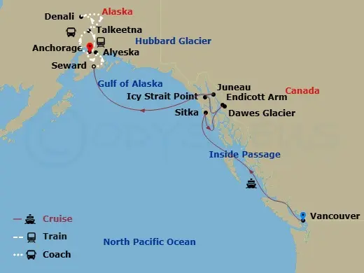 Itinerary schematic diagram
