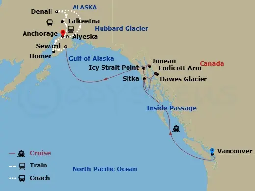 Itinerary schematic diagram