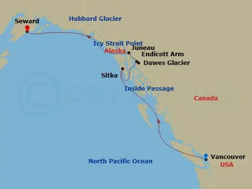 Itinerary schematic diagram