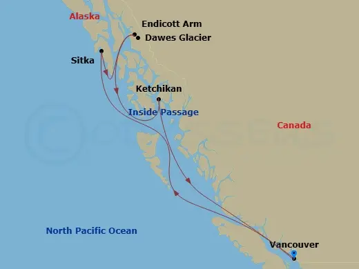 Itinerary schematic diagram