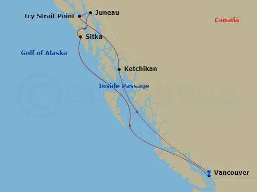 Itinerary schematic diagram