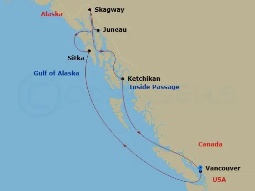 Itinerary schematic diagram