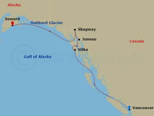 Itinerary schematic diagram