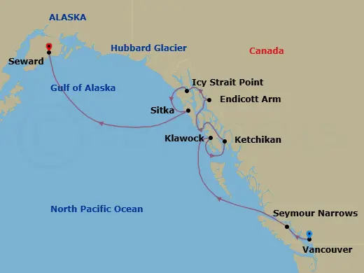 Itinerary schematic diagram