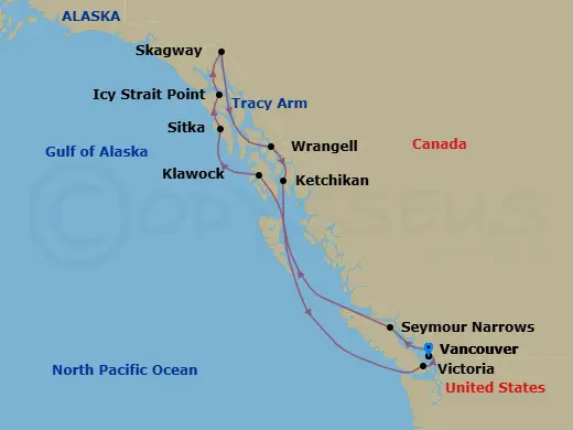 Itinerary schematic diagram