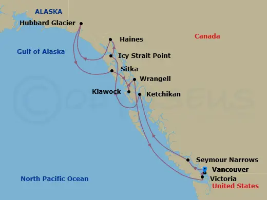 Itinerary schematic diagram