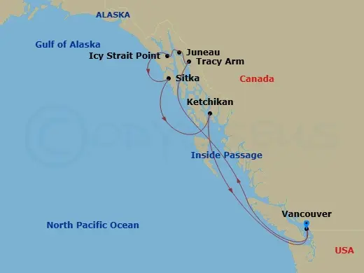 Itinerary schematic diagram