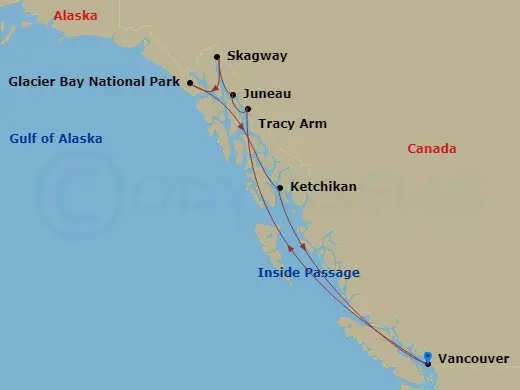 Itinerary schematic diagram