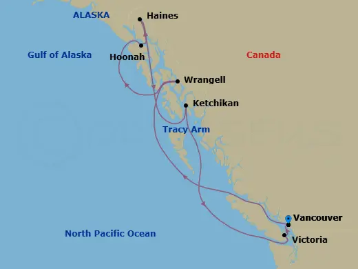 Itinerary schematic diagram