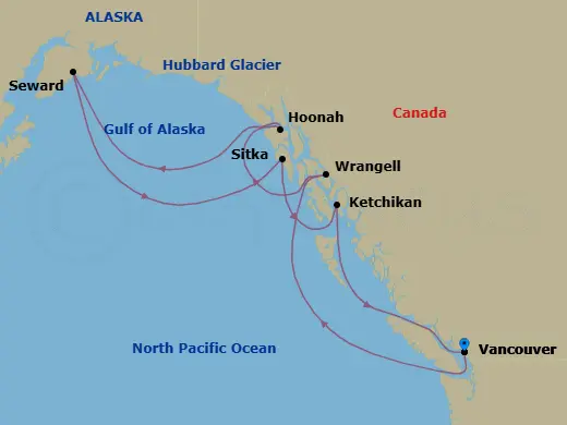 Itinerary schematic diagram