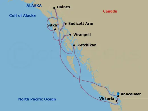 Itinerary schematic diagram