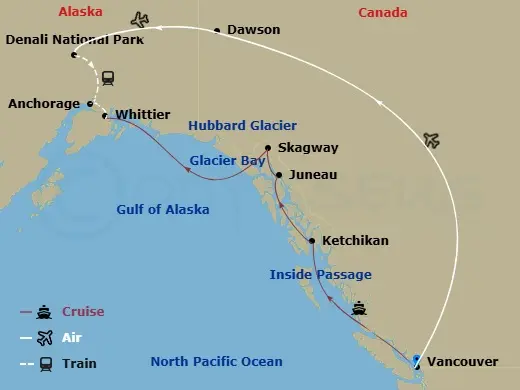 Itinerary schematic diagram