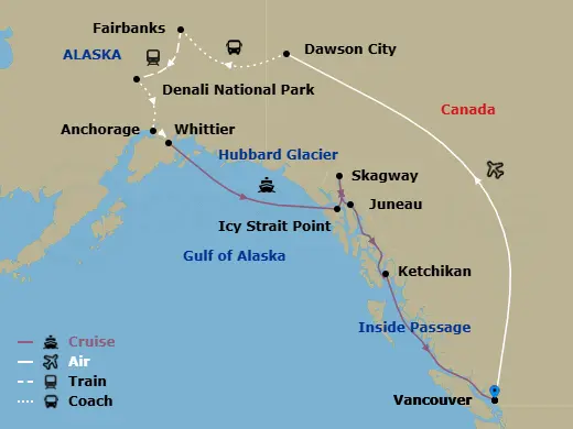 Itinerary schematic diagram