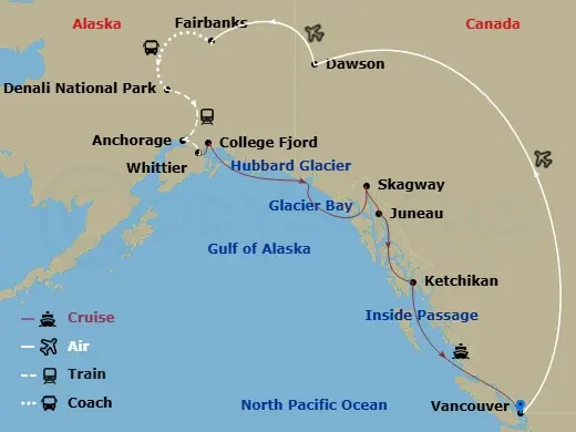 Itinerary schematic diagram