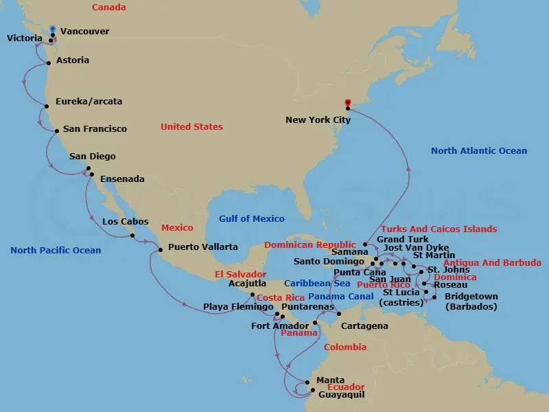 Itinerary schematic diagram