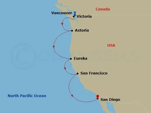Itinerary schematic diagram
