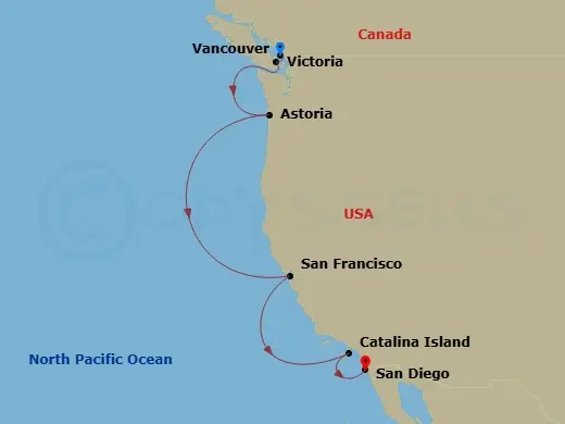 Itinerary schematic diagram