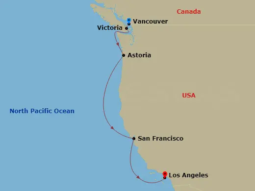 Itinerary schematic diagram