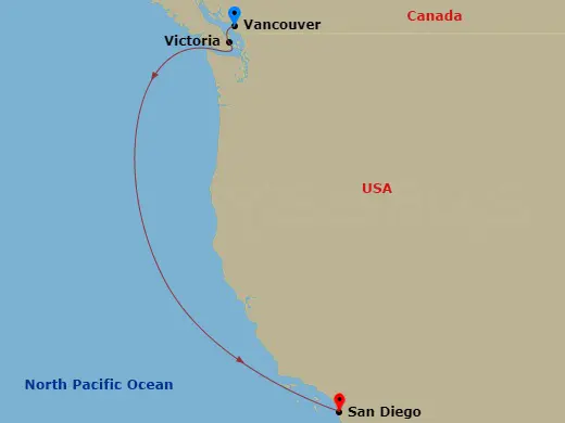 Itinerary schematic diagram