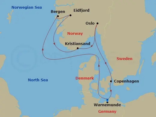 Itinerary schematic diagram