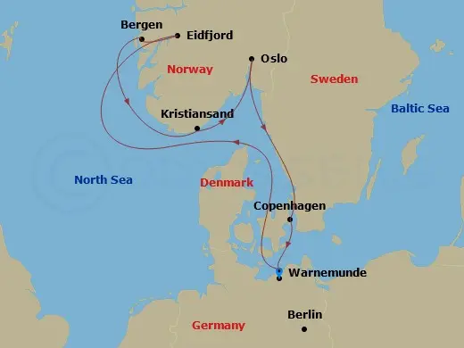 Itinerary schematic diagram