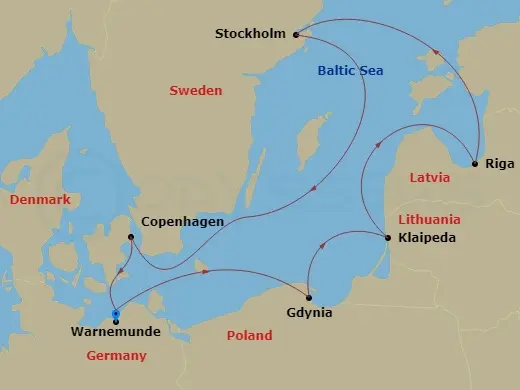 Itinerary schematic diagram