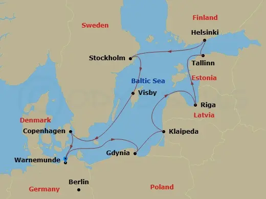Itinerary schematic diagram