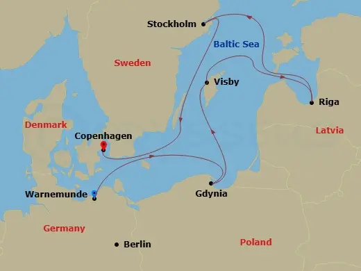 Itinerary schematic diagram