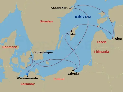 Itinerary schematic diagram