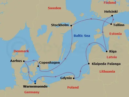 Itinerary schematic diagram