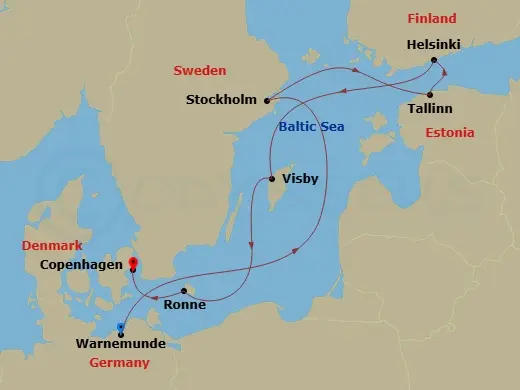 Itinerary schematic diagram
