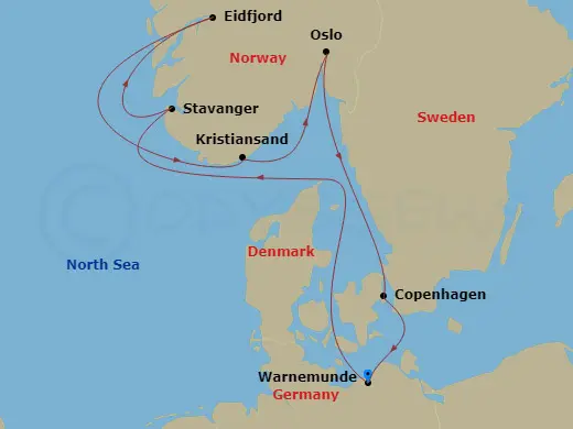 Itinerary schematic diagram