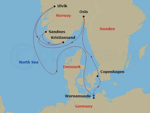 Itinerary schematic diagram