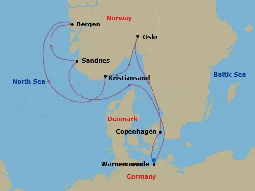 Itinerary schematic diagram