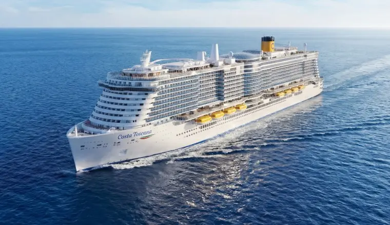 An elegant cover of a Costa ship, representing 2026 “Italy’s Finest” deals and Mediterranean immersion.