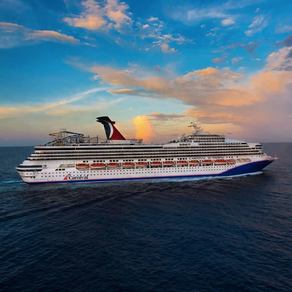 Everything the sunlight touches on Carnival Sunshine has been doused with extra fun. There's plenty to find atop this ship, where you can spend your days kissed by the sun's warm rays. Visit the biggest Serenity area ever, featuring three decks, plenty of recliners... and even a waterfall. Carnival WaterWorks&trade;. There's also SportSquare&trade;, where you can let your inner champion run free (around the jogging track), traverse the Ropes Course high up above, or even engage in a little one-on-one, from ping pong to foosball to giant chess.